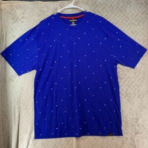 Red Rhino Mens XXL T-Shirt Blue Short Sleeve Nautical All Over Print Crew Neck